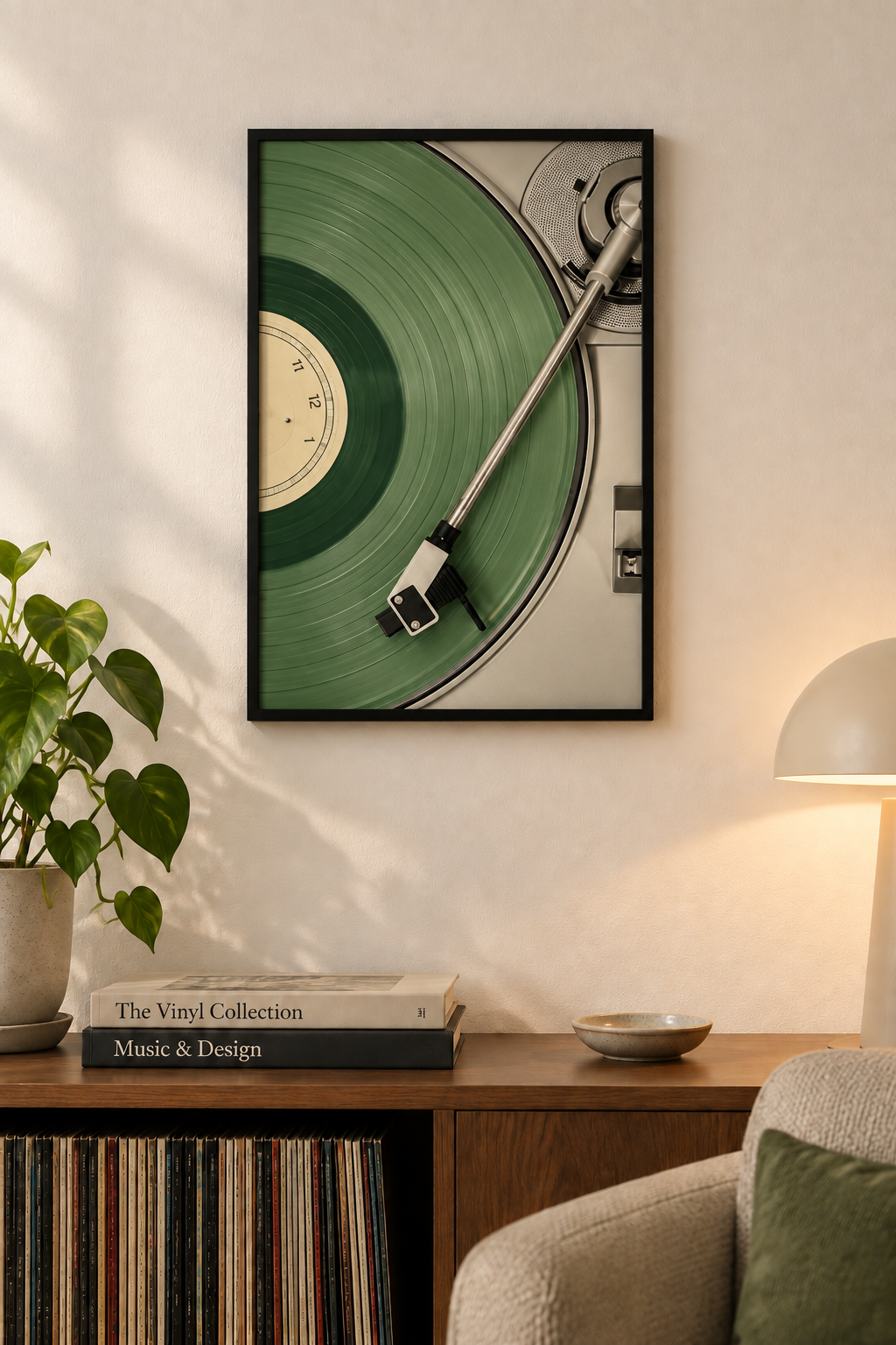 Vinyl Spin Green — Music Art Poster