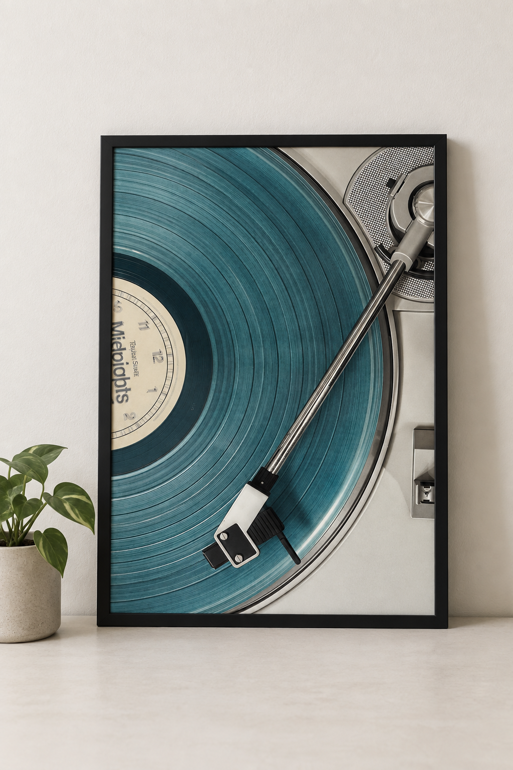 Vinyl Spin Blue — Music Art Poster