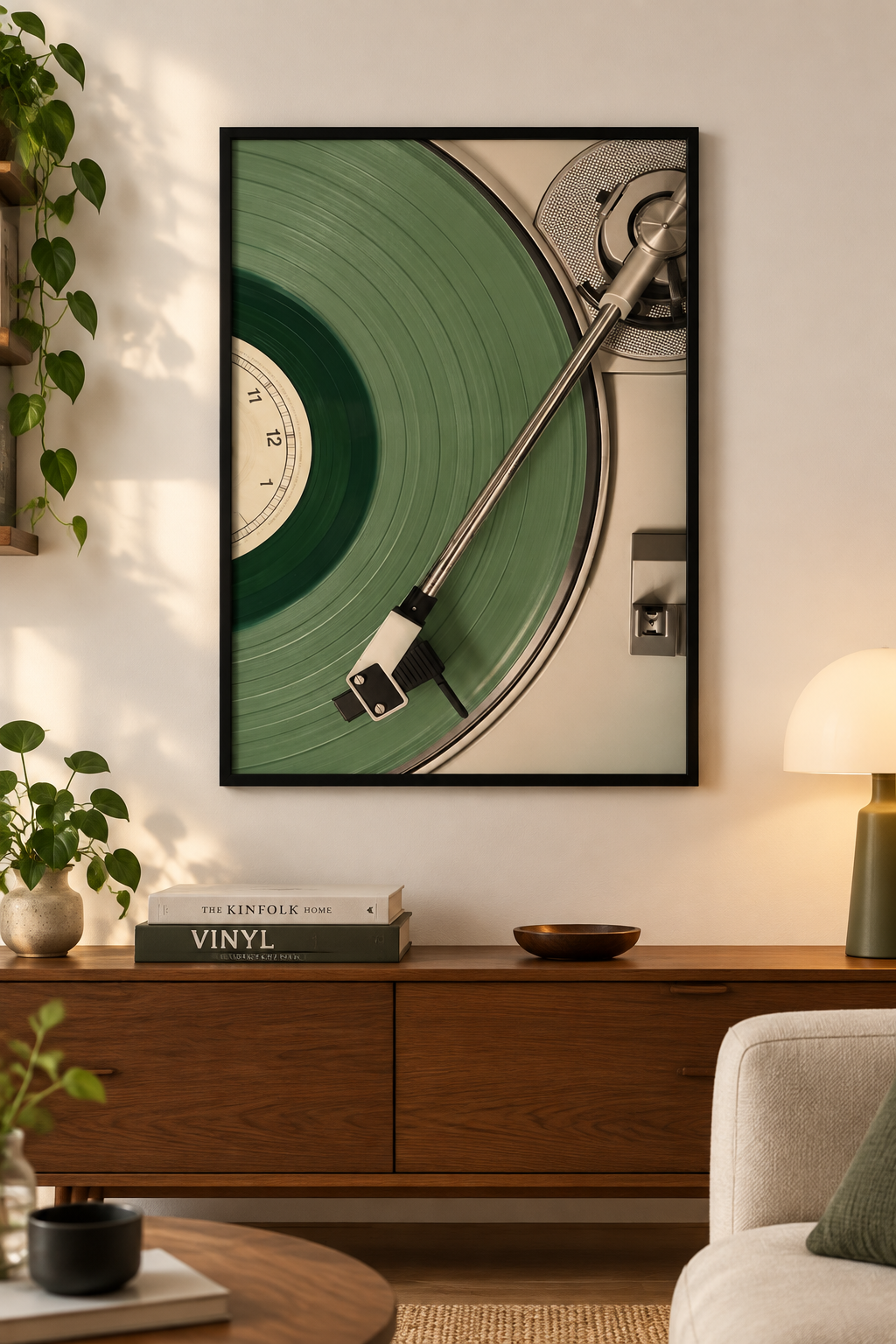 Vinyl Spin Green — Music Art Poster