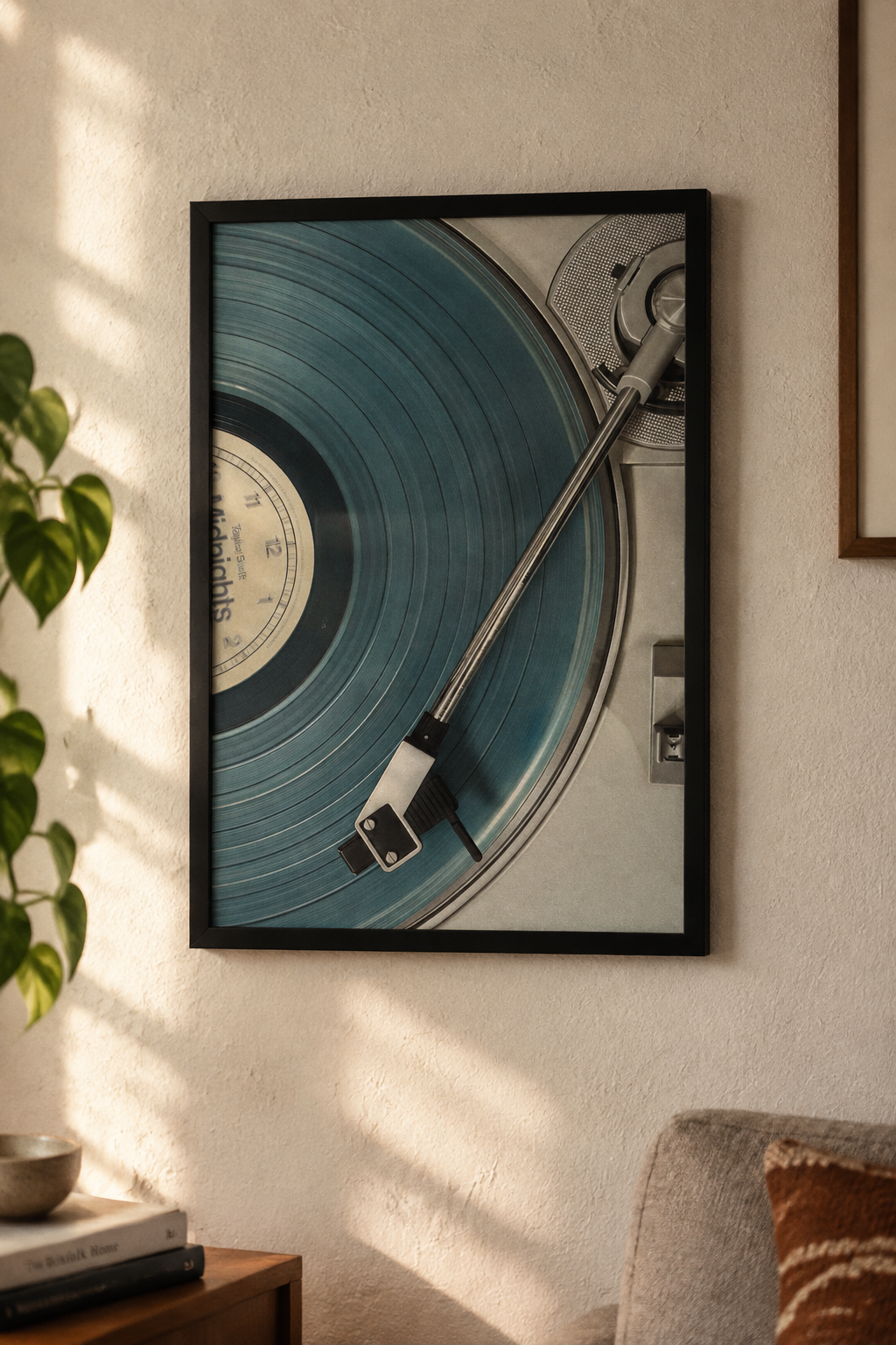 Vinyl Spin Blue — Music Art Poster