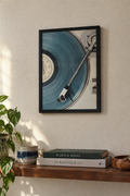 Vinyl Spin Blue — Music Art Poster