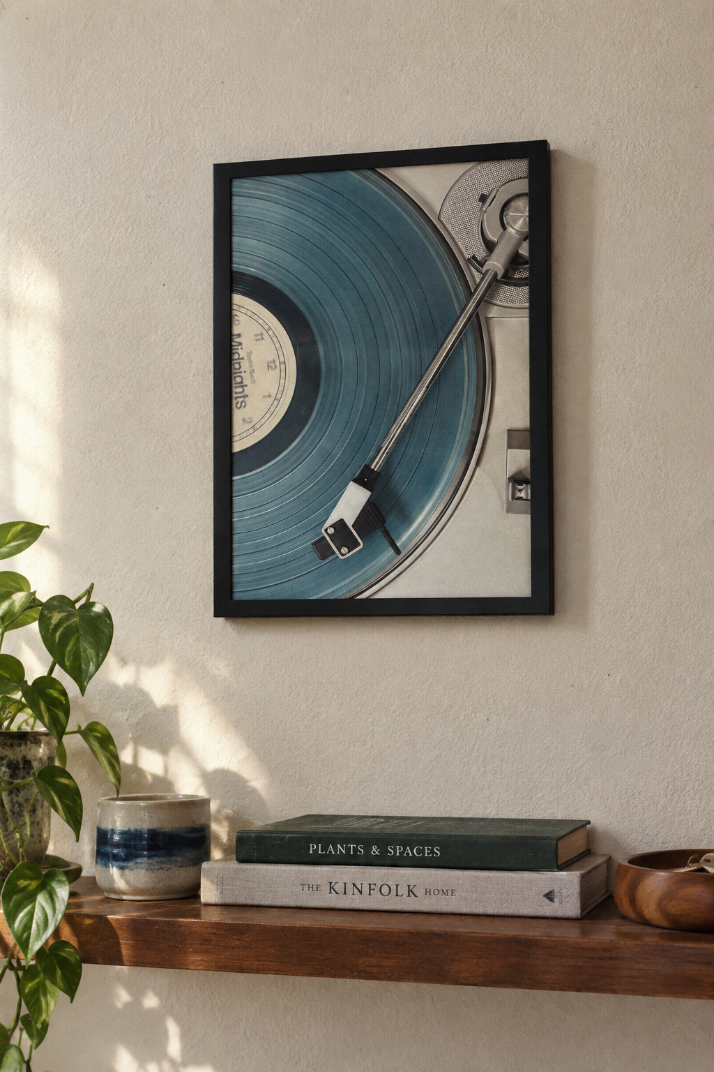 Vinyl Spin Blue — Music Art Poster